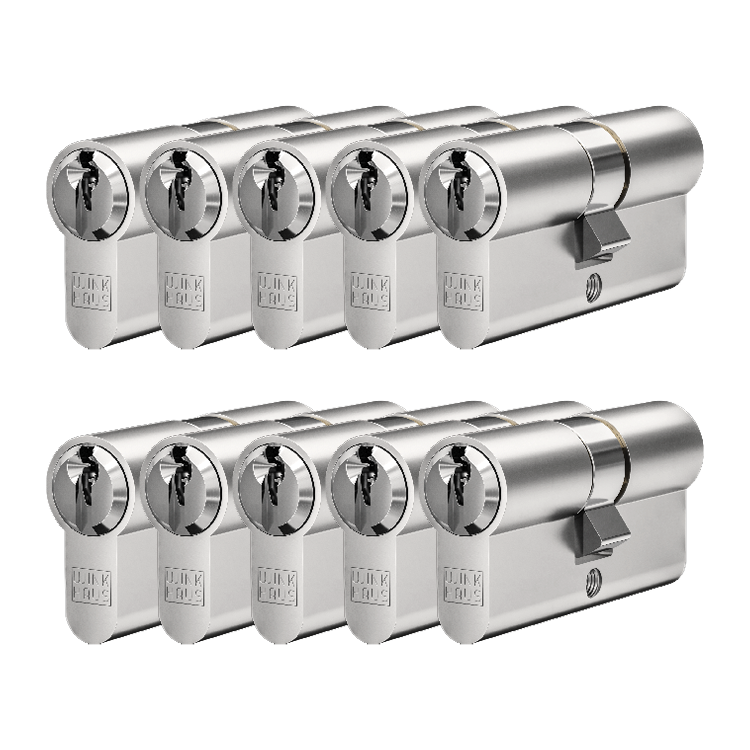 Gelijksluitende cilinders, 10 stuks, 30/30 mm