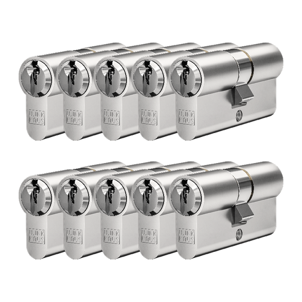 Gelijksluitende cilinders, 10 stuks, 30/30 mm