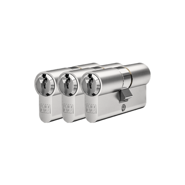 Gelijksluitende cilinders, 3 stuks, 30/30 mm