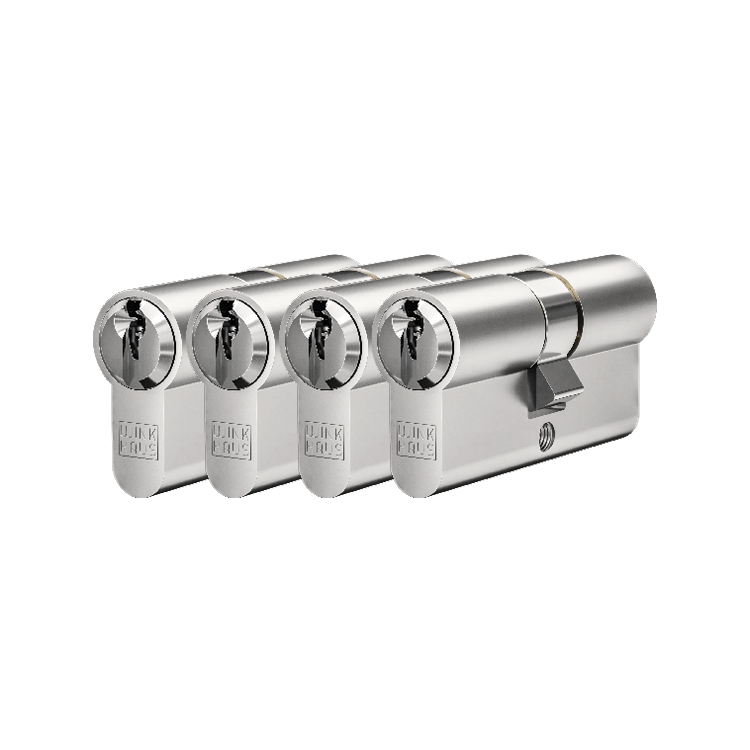 Gelijksluitende cilinders, 4 stuks, 30/30 mm