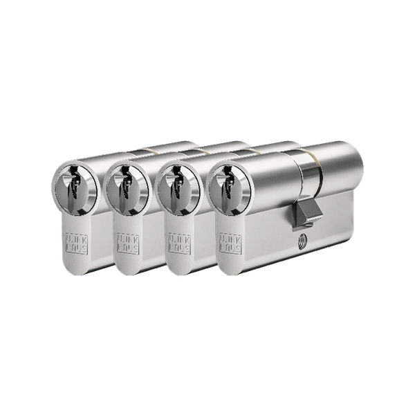 Gelijksluitende cilinders, 4 stuks, 30/30 mm