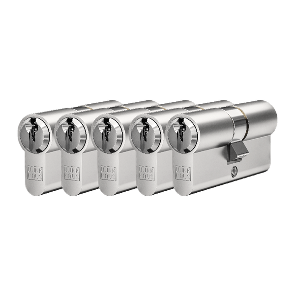 Gelijksluitende cilinders, 5 stuks, 30/30 mm