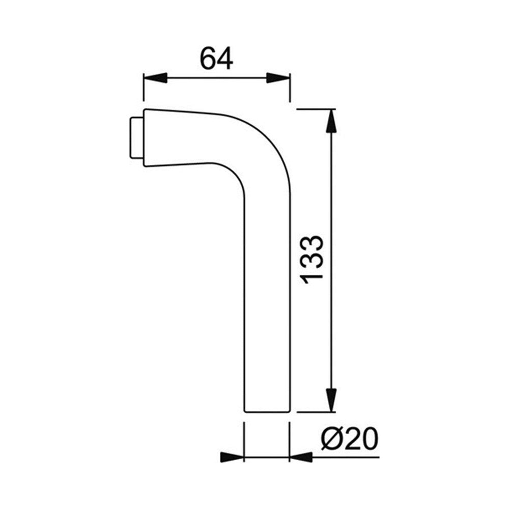 Deurkruk, Bonn, Aluminium, type 150L, per stuk (gatdeel)