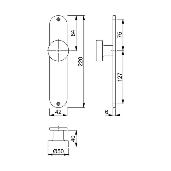 Knopschilden, ovaal, RVS, 220 x 42 mm, PC55