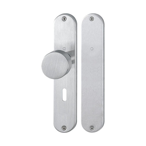 Langschildgarnituren, ovaal, RVS, 220 x 42 mm, SL56