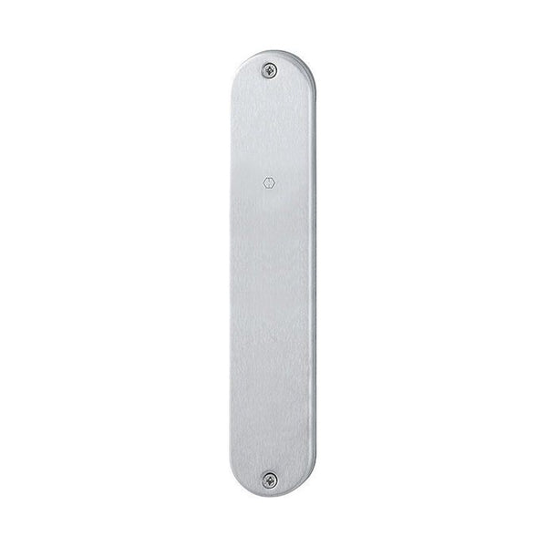 Langschild, ovaal, RVS, 220 x 42 mm, blind, zonder gat