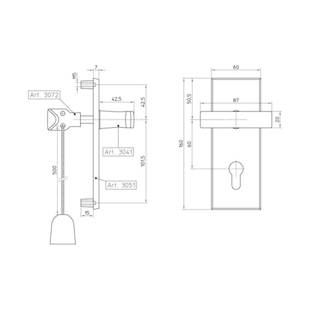 Langschild, Aluminium, PC60