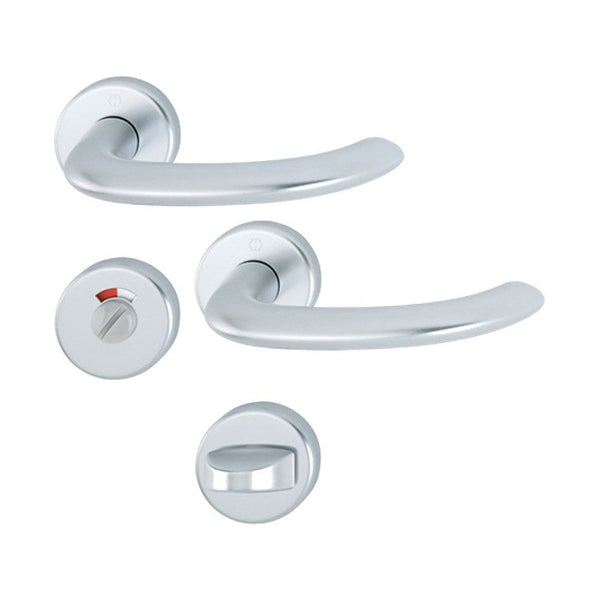 Rozetgarnituren, rond, Aluminium, Ø 52 mm, type 1138Z, deurdikte 37-42 mm, snelstift, toiletsluiting