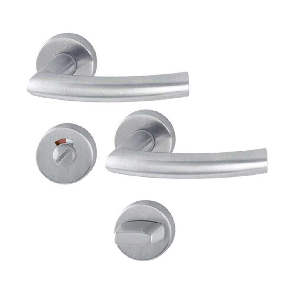 Rozetgarnituren, rond, RVS, Ø 52 mm, per stuk, deurdikte 37-42 mm, snelstift, toiletsluiting (RETS-RG-0010)