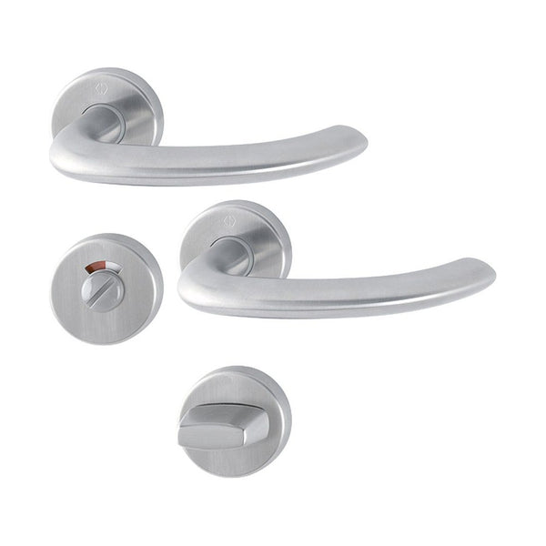 Rozetgarnituren, rond, RVS, Ø 52 mm, per stuk, deurdikte 37-42 mm, snelstift, toiletsluiting (RETS-RG-0019)