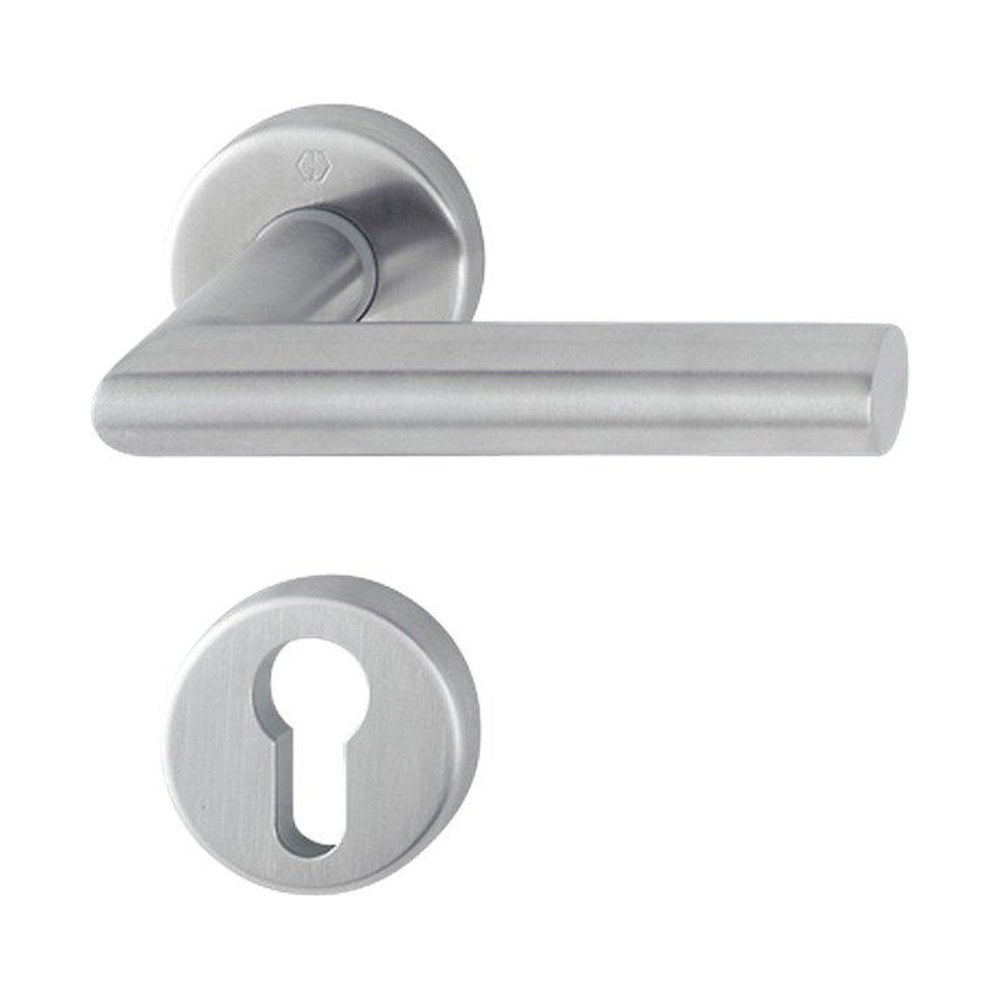 Rozetgarnituren, rond, RVS, Ø 52 mm, per stuk, deurdikte 37-42 mm, snelstift, cilindergat (RETS-RG-0022)