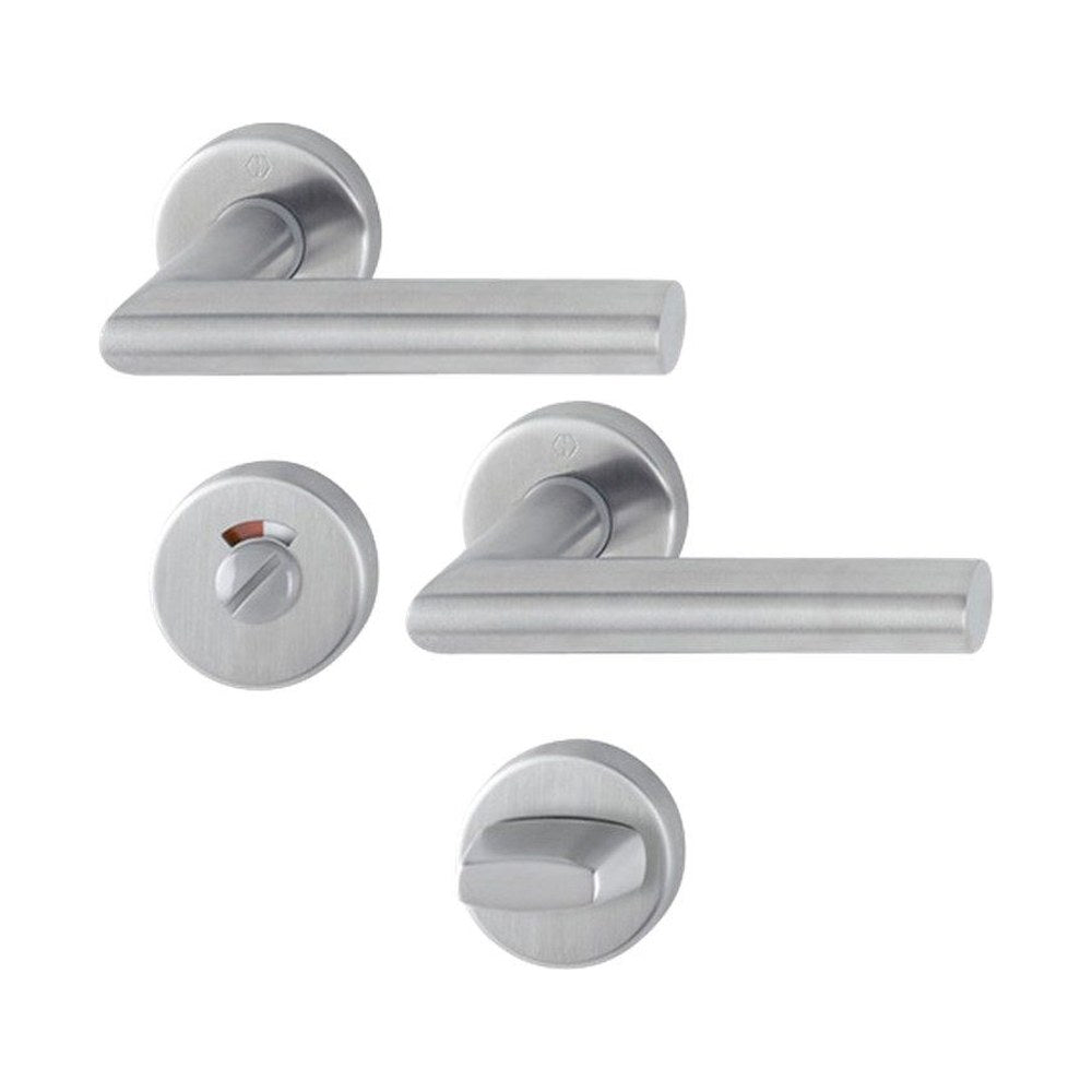 Rozetgarnituren, rond, RVS, Ø 52 mm, per stuk, deurdikte 37-42 mm, snelstift, toiletsluiting (RETS-RG-0023)