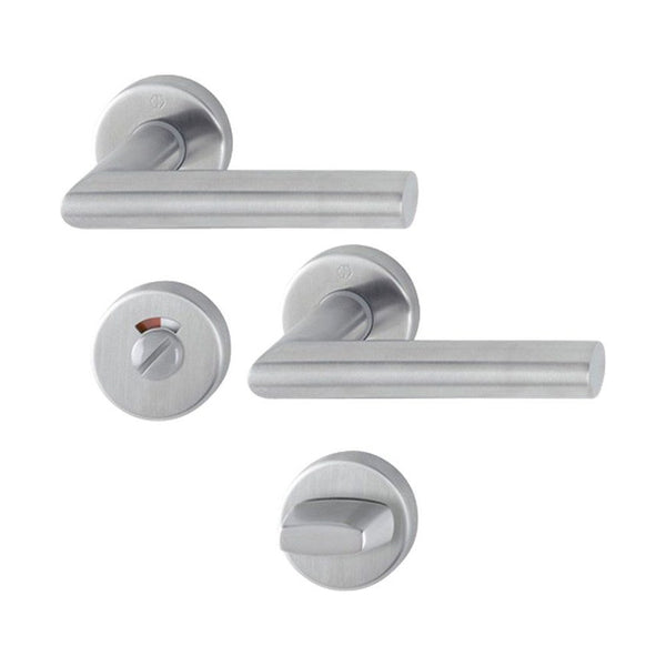 Rozetgarnituren, rond, RVS, Ø 52 mm, per stuk, deurdikte 37-42 mm, snelstift, toiletsluiting (RETS-RG-0023)