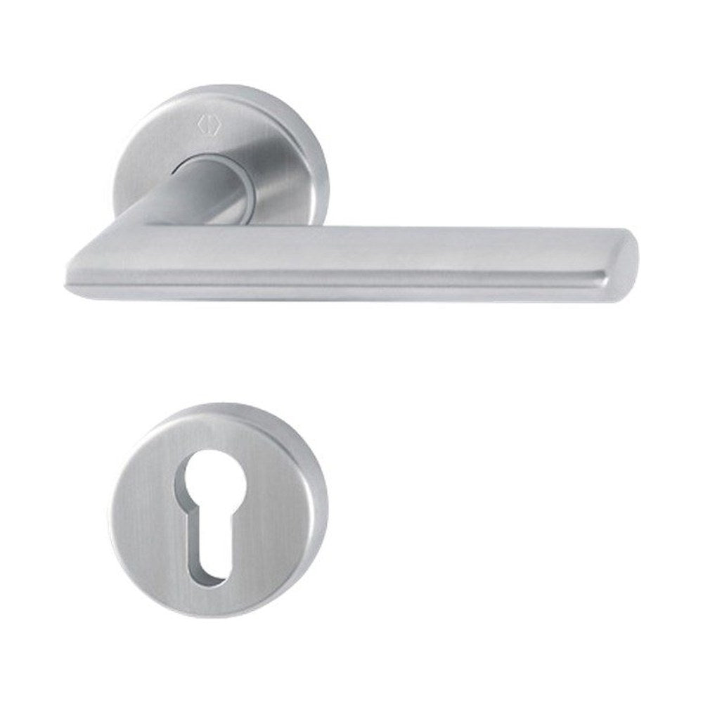 Rozetgarnituren, rond, RVS, Ø 52 mm, per stuk, deurdikte 37-42 mm, snelstift, cilindergat (RETS-RG-0028)
