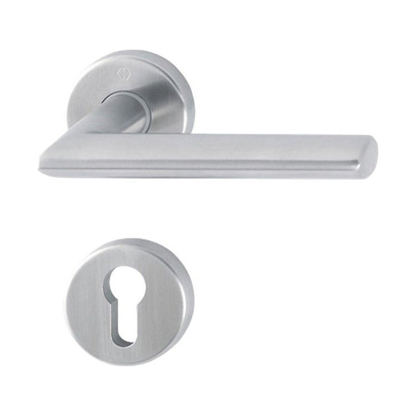 Rozetgarnituren, rond, RVS, Ø 52 mm, per stuk, deurdikte 37-42 mm, snelstift, cilindergat (RETS-RG-0028)