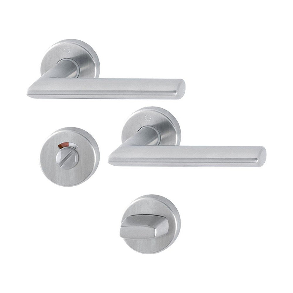 Rozetgarnituren, rond, RVS, Ø 52 mm, per stuk, deurdikte 37-42 mm, snelstift, toiletsluiting (RETS-RG-0029)