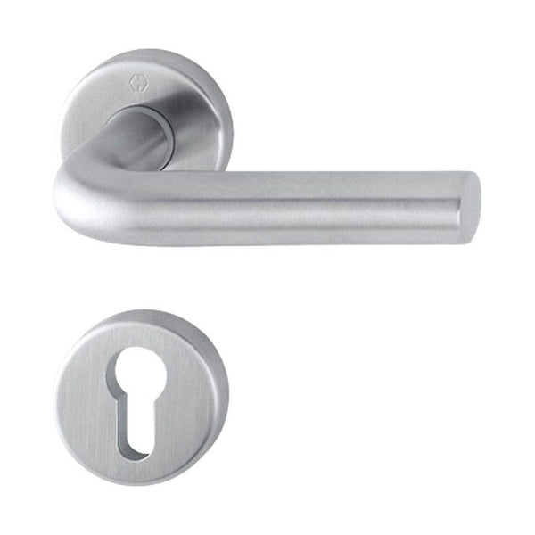 Rozetgarnituren, rond, RVS, Ø 52 mm, per stuk, deurdikte 37-42 mm, snelstift, cilindergat (RETS-RG-0032)