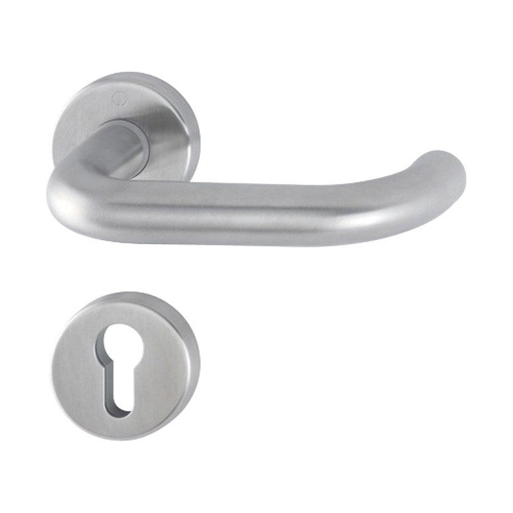 Rozetgarnituren, rond, RVS, Ø 52 mm, per stuk, deurdikte 37-42 mm, snelstift, cilindergat (RETS-RG-0036)