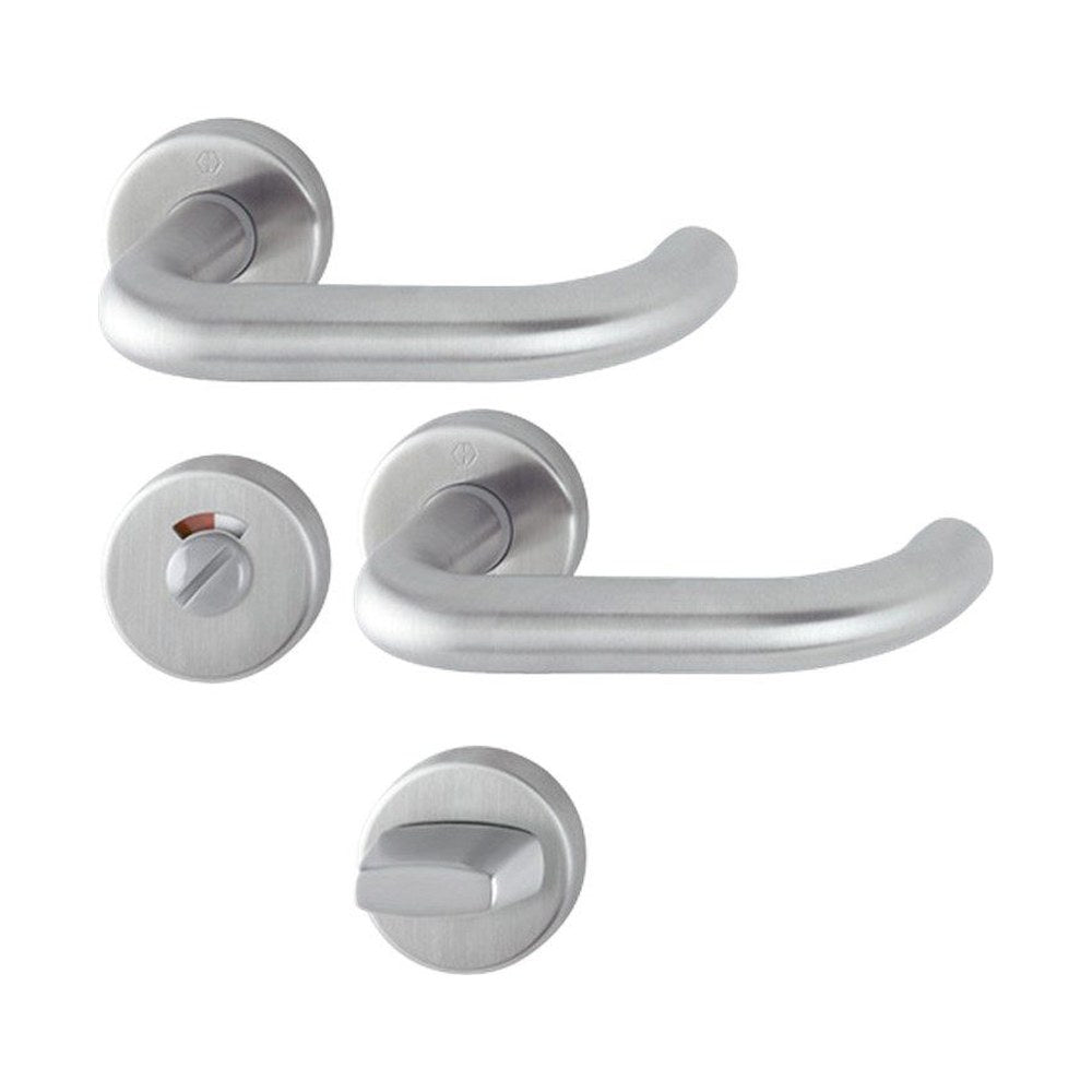 Rozetgarnituren, rond, RVS, Ø 52 mm, per stuk, deurdikte 37-42 mm, snelstift, toiletsluiting (RETS-RG-0037)