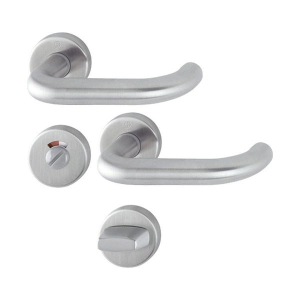 Rozetgarnituren, rond, RVS, Ø 52 mm, per stuk, deurdikte 37-42 mm, snelstift, toiletsluiting (RETS-RG-0037)