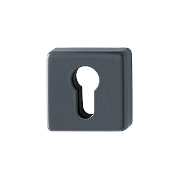Cilinderrozet, vierkant, Zwart, Ø 52 mm