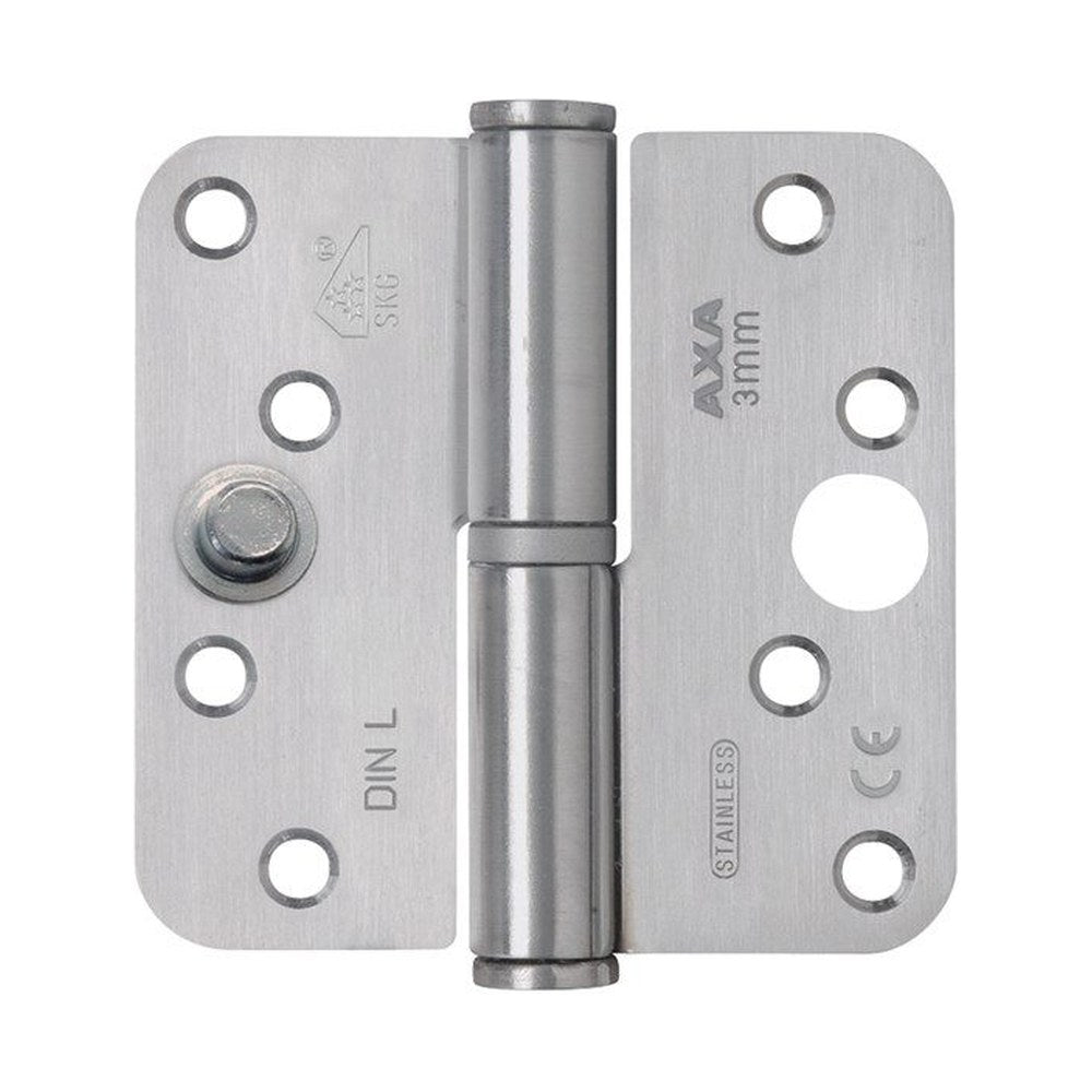 Paumelle, afgerond, RVS, 89 x 89 x 3 mm, din links (RETS-SC-0050)