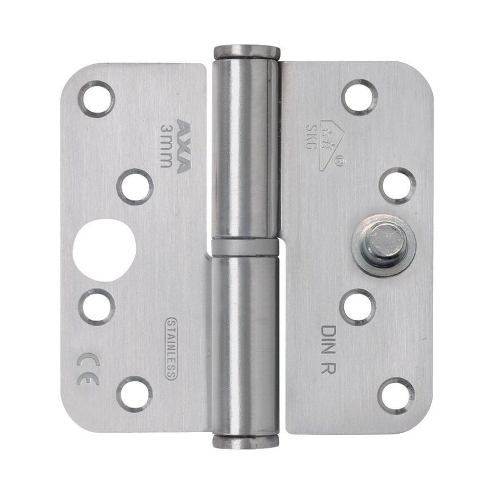 Paumelle, afgerond, RVS, 89 x 89 x 3 mm, din rechts (RETS-SC-0051)