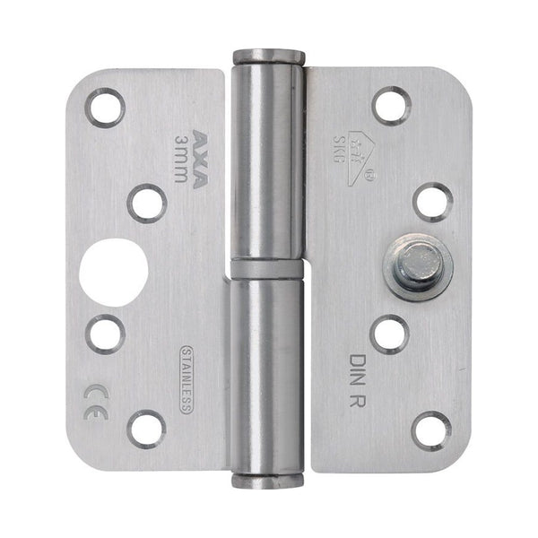 Paumelle, afgerond, RVS, 89 x 89 x 3 mm, din rechts (RETS-SC-0051)