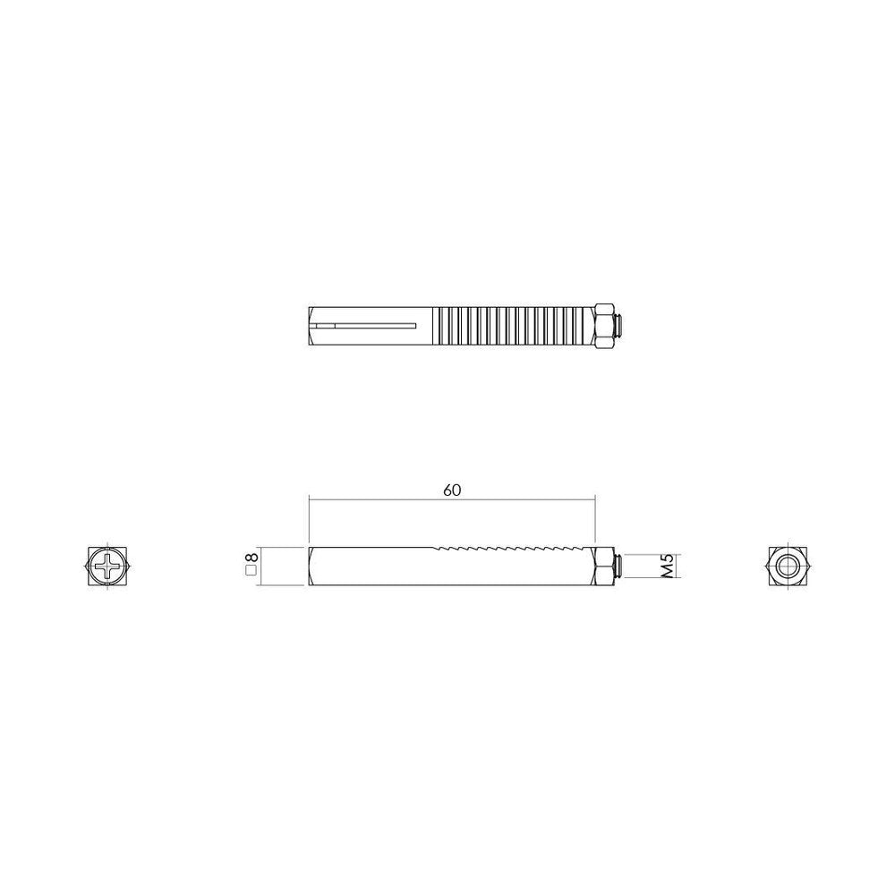 Krukstift, per stuk, 8 x 60 mm, wisselstift (RETS-ST-0021)